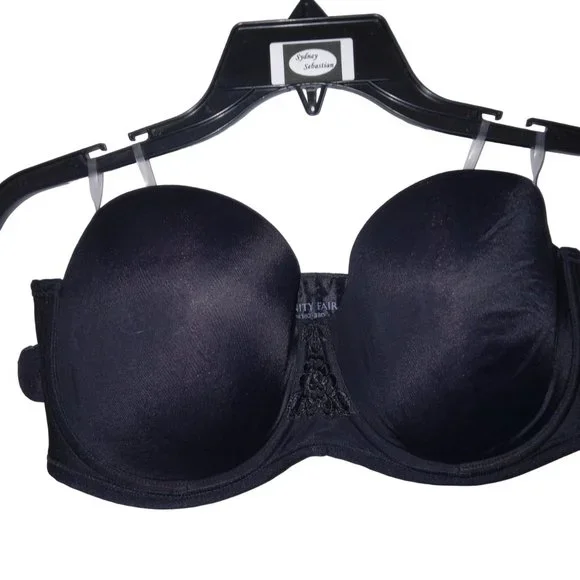 Vanity Fair® Beauty Back™ Strapless Bra Convertible straps Black size 38D NWOT - Picture 2 of 6